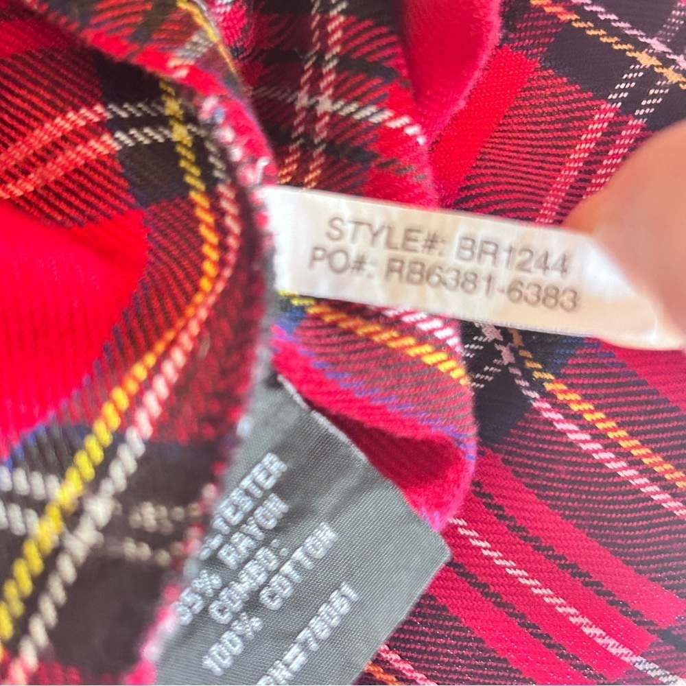 Royal Bones Y2K 90s Mini Pleated Red Tartan Plaid Skirt L Academia Punk Goth - Picture 11 of 14